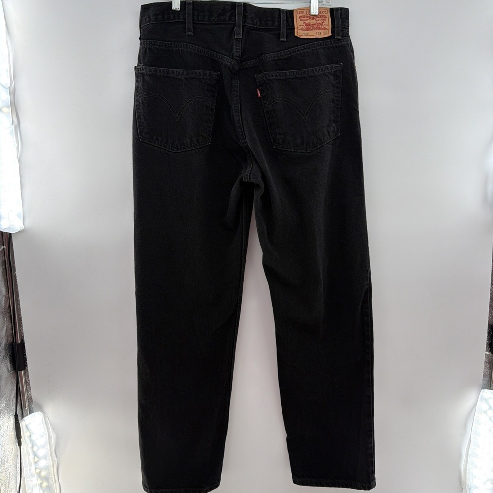 Levi's 550 38x34 Men's Jeans Relaxed Fit Black Denim 100% Cotton Made In Haiti